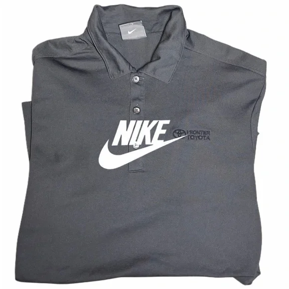 Like New Nike Dri-Fit Golf Men's Charcoal Polo Golf Shirt M - Picture 2 of 6